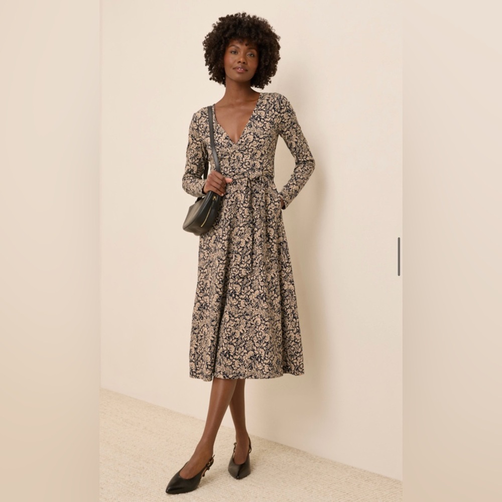 PACT Organic Fit & Flare Wrap Dress